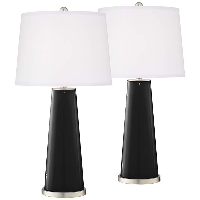 Image 2 Tricorn Black Leo Table Lamp Set of 2 with Dimmers
