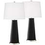 Tricorn Black Leo Table Lamp Set of 2 with Dimmers