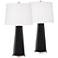 Tricorn Black Leo Table Lamp Set of 2 with Dimmers