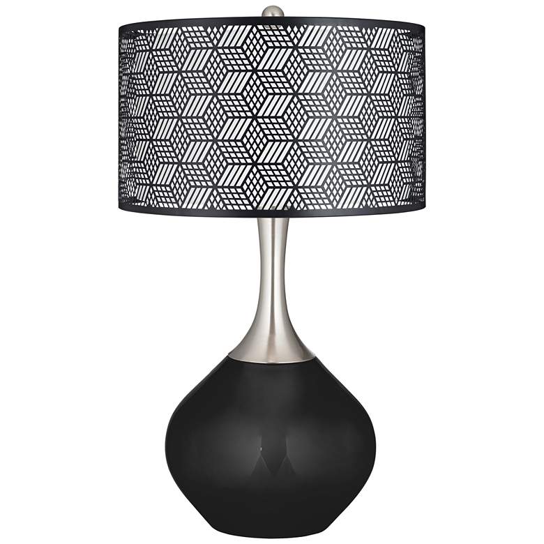 Image 1 Tricorn Black  Metal Shade Spencer Table Lamp