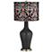 Tricorn Black Multi-Color Embroidered Shade Anya Table Lamp