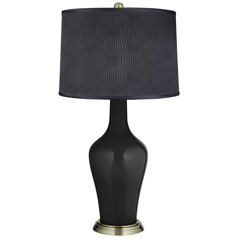 Image 1 Tricorn Black Patterned Gray Shade Anya Table Lamp