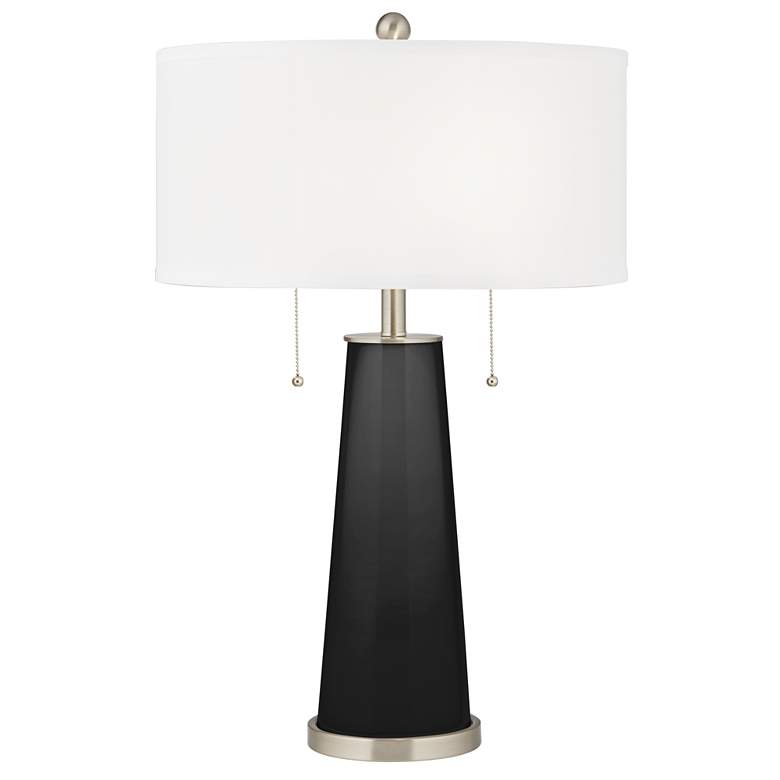 Image 2 Tricorn Black Peggy Glass Table Lamp With Dimmer