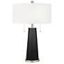 Tricorn Black Peggy Glass Table Lamp With Dimmer