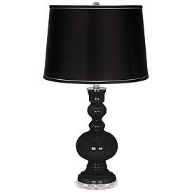 Image1 of Tricorn Black - Satin Black Shade Apothecary Table Lamp