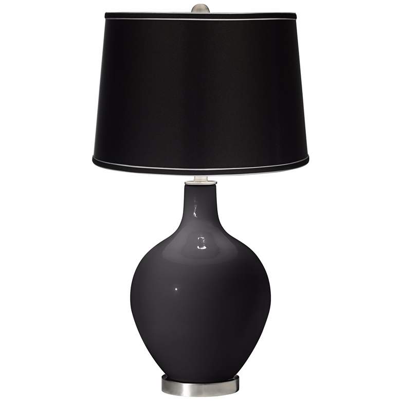 Image 1 Tricorn Black - Satin Black Shade Ovo Table Lamp