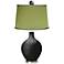 Tricorn Black - Satin Olive Green Lamp with Color Finial