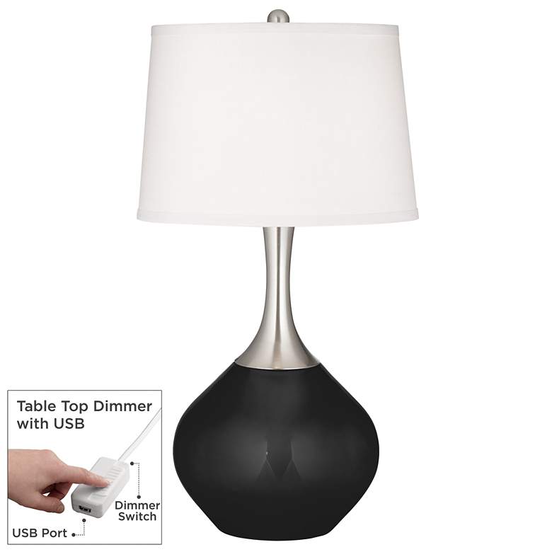 Image 1 Tricorn Black Spencer Table Lamp with Dimmer