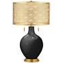 Tricorn Black Toby Brass Metal Shade Table Lamp