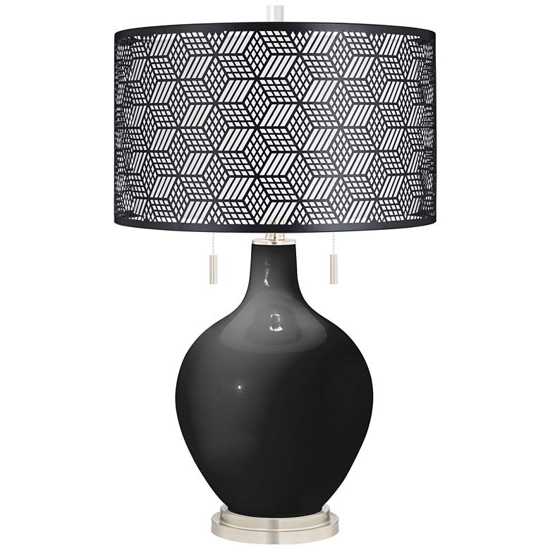 Image 1 Tricorn Black Toby Table Lamp With Black Metal Shade