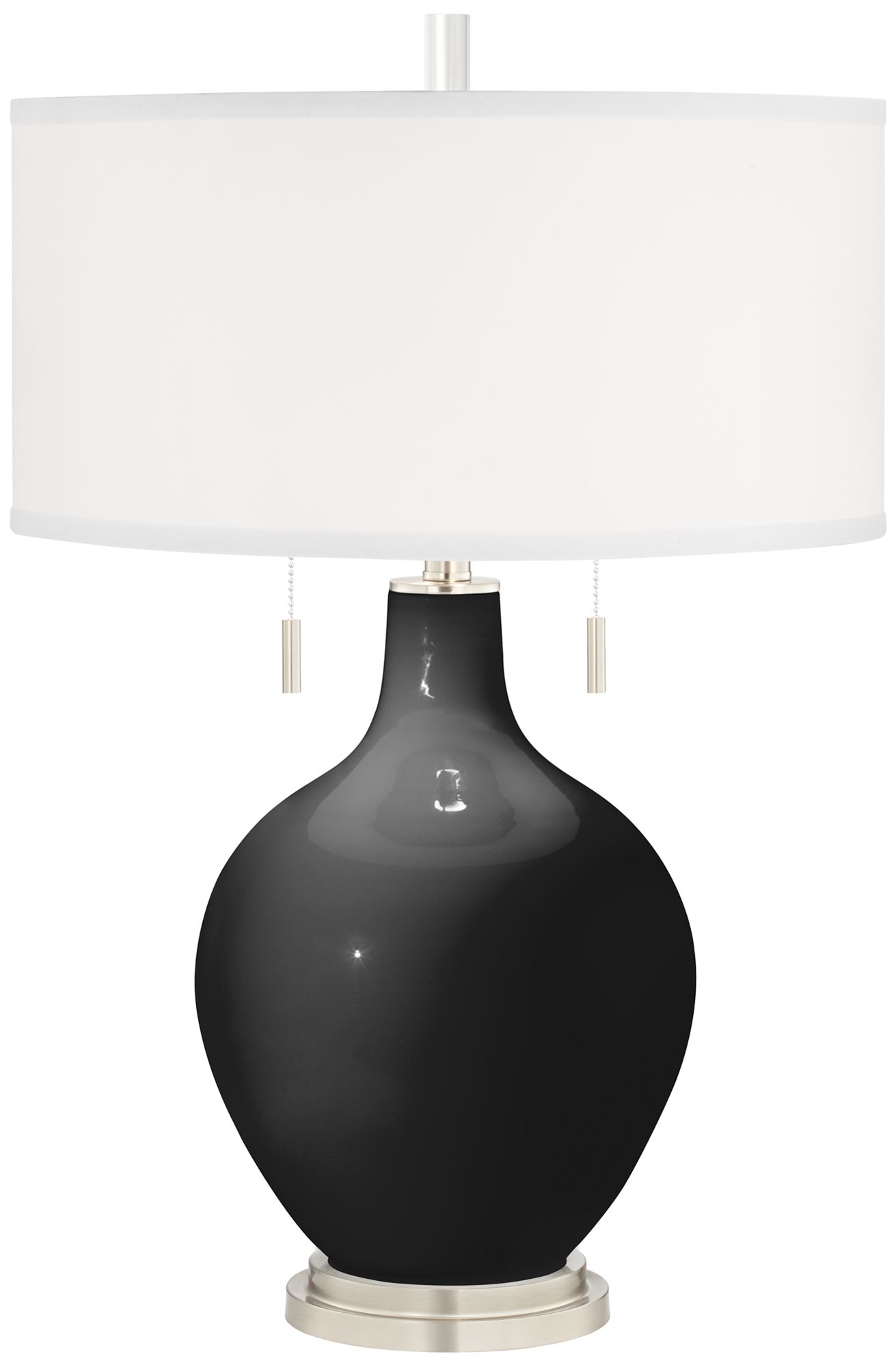 Tricorn Black Toby Table Lamp with Dimmer