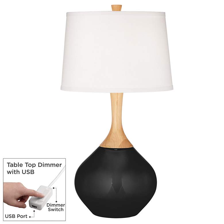 Image 1 Tricorn Black Wexler Table Lamp with Dimmer