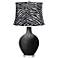 Tricorn Black Zebra Stripe Shade Ovo Table Lamp