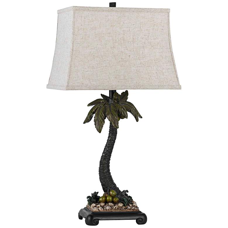 Image 1 Tricorn Palm Tree Black Table Lamp