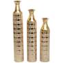 Trieste 35 1/2" High Gold Metal Vase Set of 3