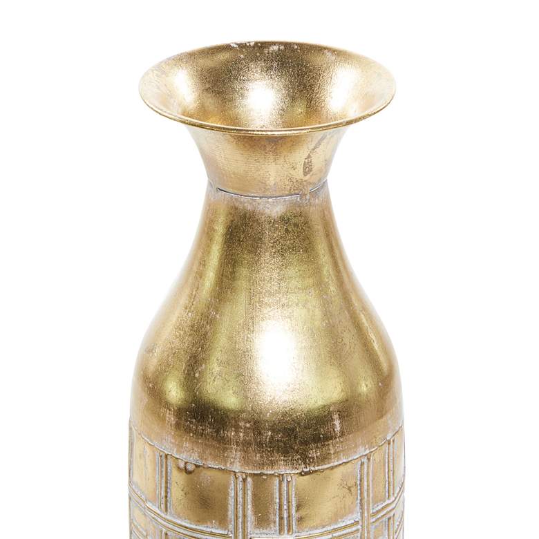 Image 3 Trieste 35 1/2 inch High Gold Metal Vase Set of 3 more views
