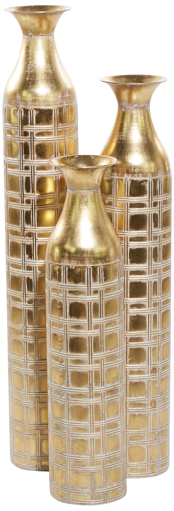 Image 4 Trieste 35 1/2" High Gold Metal Vase Set of 3 more views