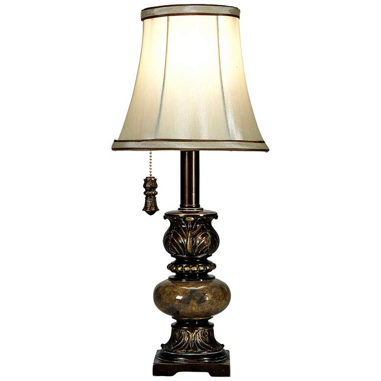 Image 1 Trieste Marble 18 1/2 inch High Accent Table Lamp w/ Ivory Shade