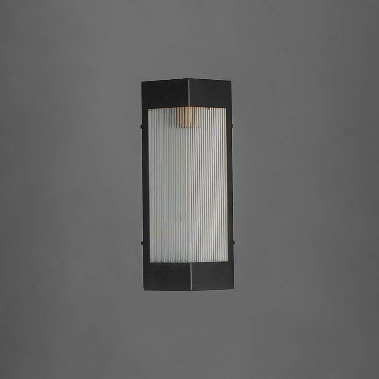 Image 3 Triform 14" Outdoor Wall Sconce Black / Antique Brass more views
