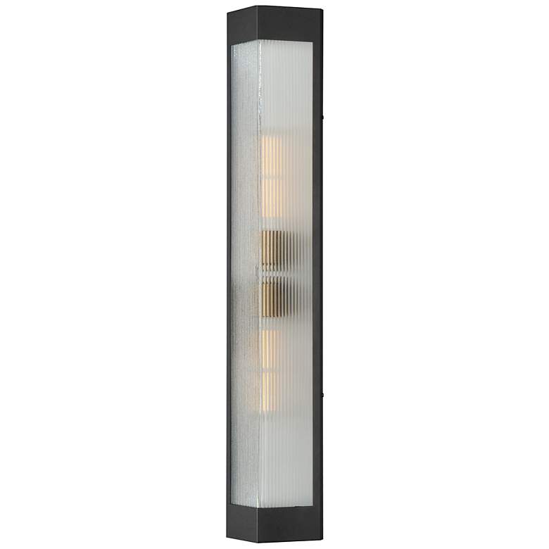 Image 2 Triform 32" Outdoor Wall Sconce Black / Antique Brass