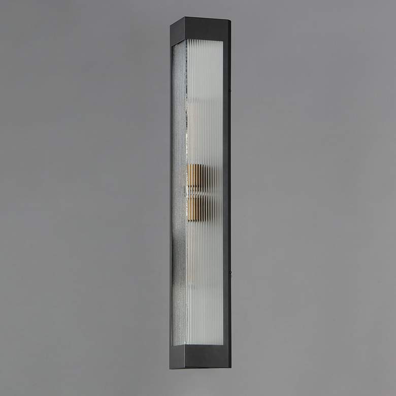 Image 3 Triform 32" Outdoor Wall Sconce Black / Antique Brass more views