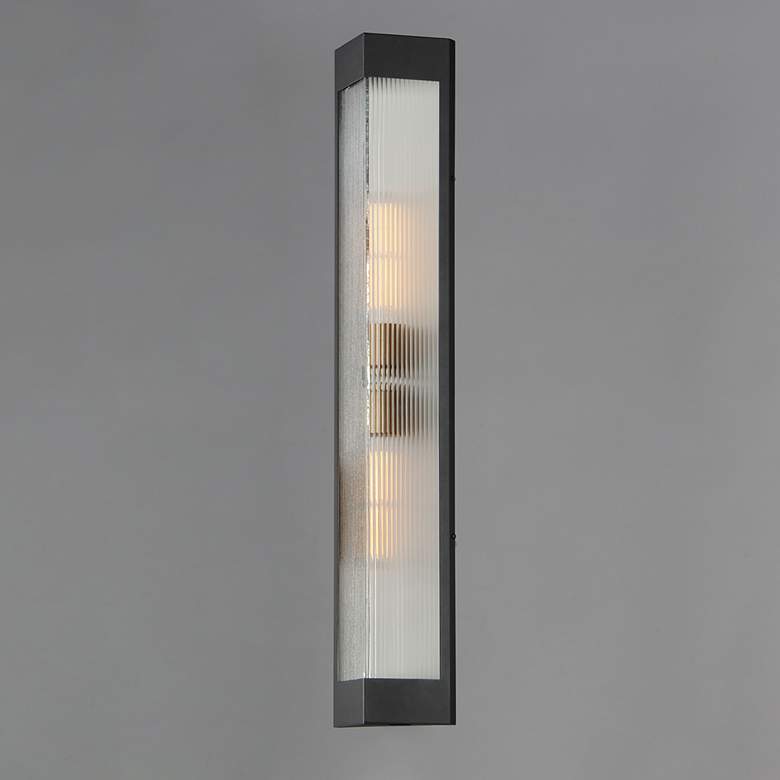 Image 4 Triform 32" Outdoor Wall Sconce Black / Antique Brass more views