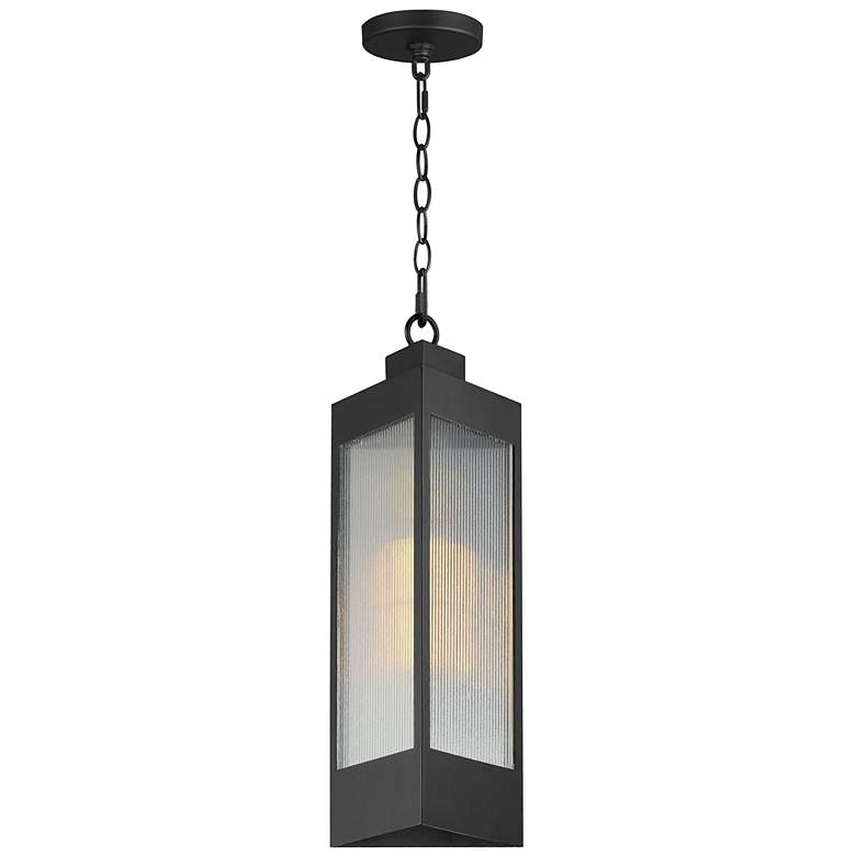 Image 2 Triform 7.5" LED Outdoor Pendant Black / Antique Brass