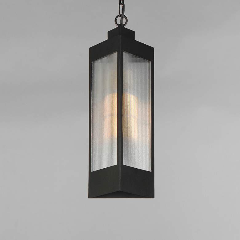 Image 1 Triform 7.5" LED Outdoor Pendant Black / Antique Brass