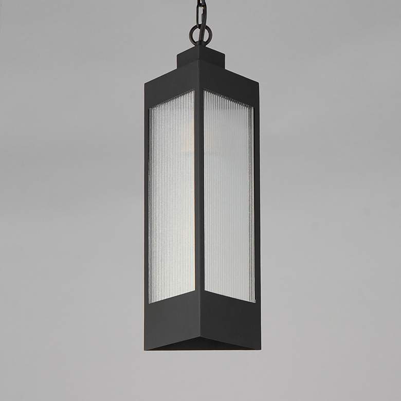 Image 4 Triform 7.5" LED Outdoor Pendant Black / Antique Brass more views