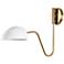 Trilby; 1 Light; Wall Sconce; Matte White with Burnished Brass