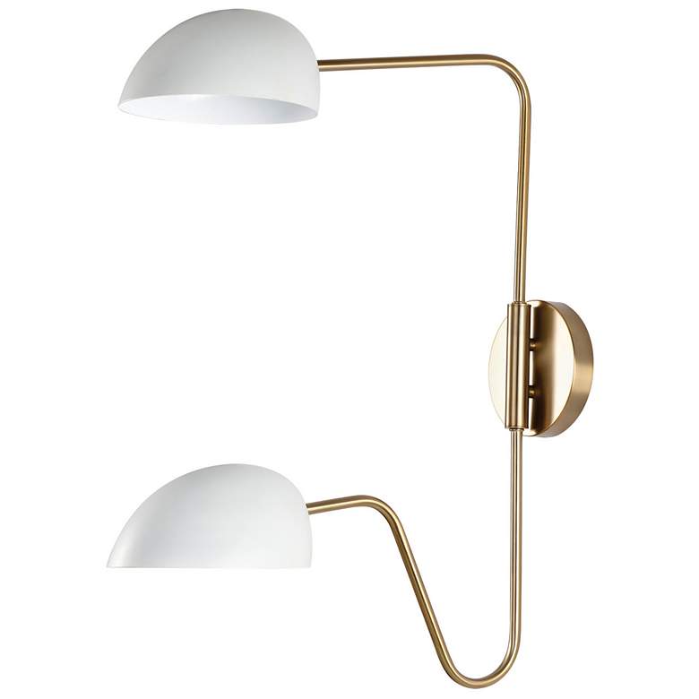 Image 1 Trilby 26" High Burnished Brass 2-Light Wall Sconce