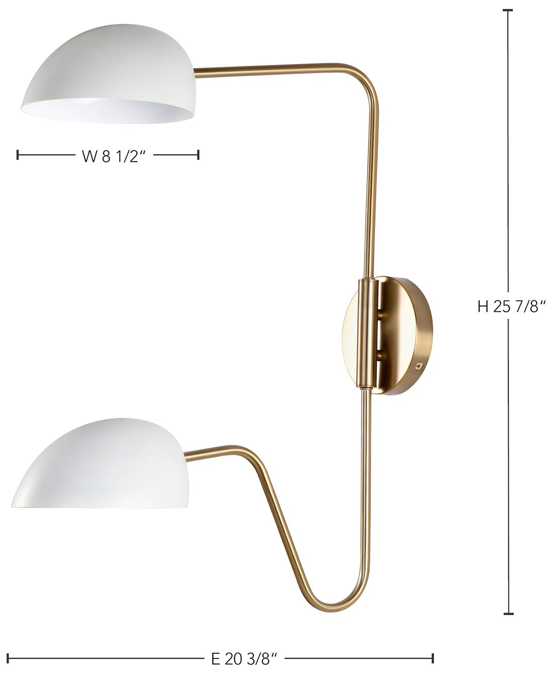 Trilby 26" High Burnished Brass 2-Light Wall Sconce