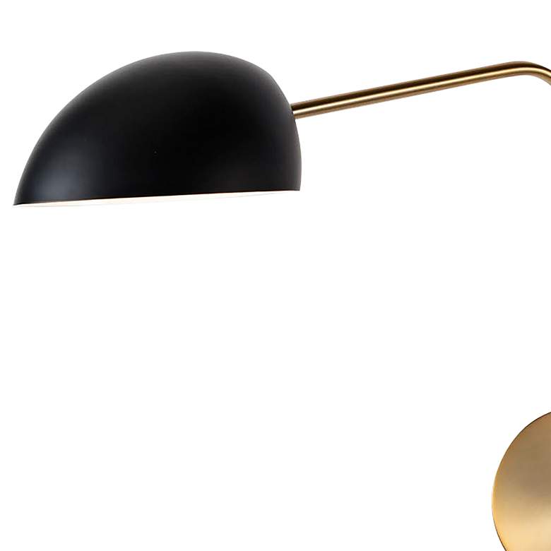 Image 3 Trilby 26"H Burnished Brass Matte Black 2-Light Wall Sconce more views