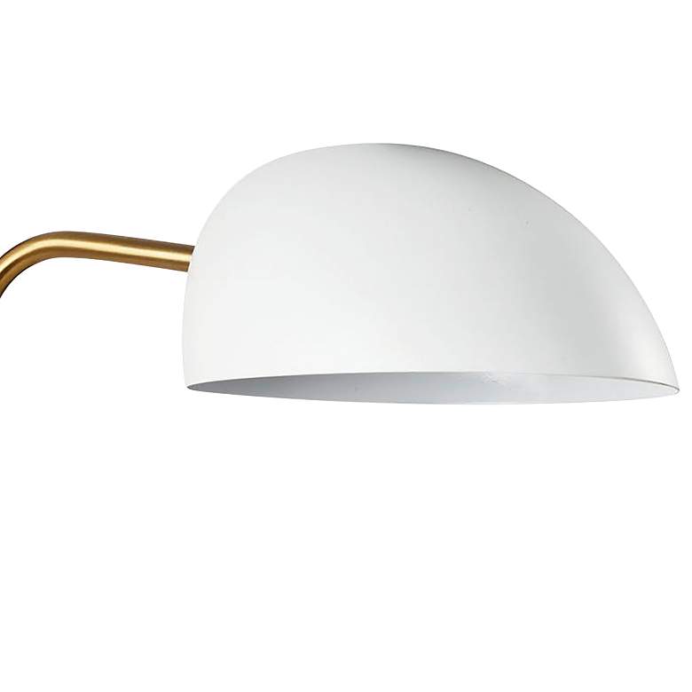Image 3 Trilby 7 1/2"W Burnished Brass and Matte White Wall Sconce more views