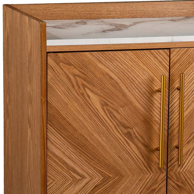 Image 3 Trilken 28"W Brown Wood 2-Door Bar Cabinet with Wine Storage more views