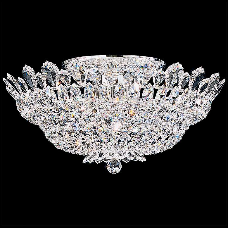 Image 1 Trilliane 10.5 inchH x 24 inchW 10-Light Crystal Flush Mount in Silver