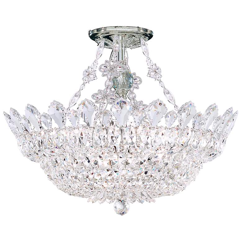 Image 2 Trilliane 15"H x 19"W 8-Light Crystal Semi-Flush Mount in Silver