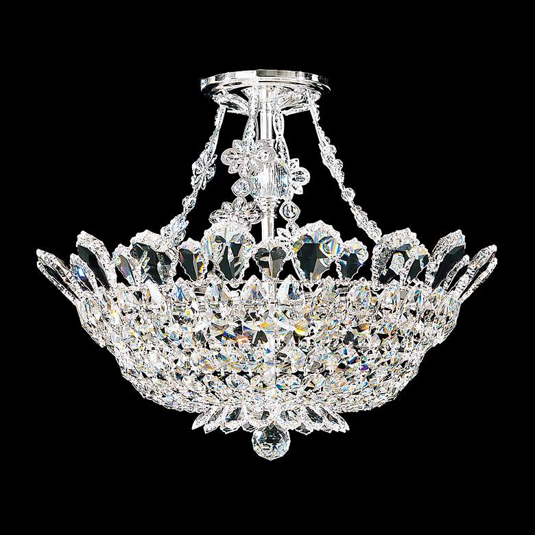 Image 3 Trilliane 15"H x 19"W 8-Light Crystal Semi-Flush Mount in Silver more views