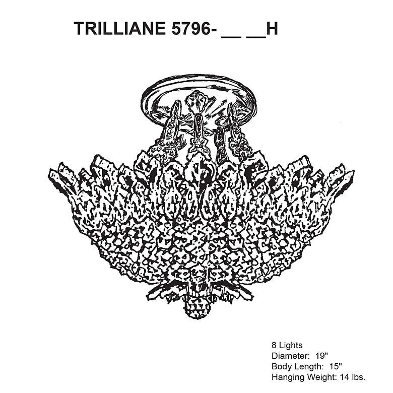 Image 5 Trilliane 15"H x 19"W 8-Light Crystal Semi-Flush Mount in Silver more views