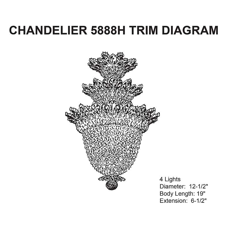 Image 4 Trilliane 19"H x 12.5"W 4-Light Crystal Wall Sconce in Silver more views