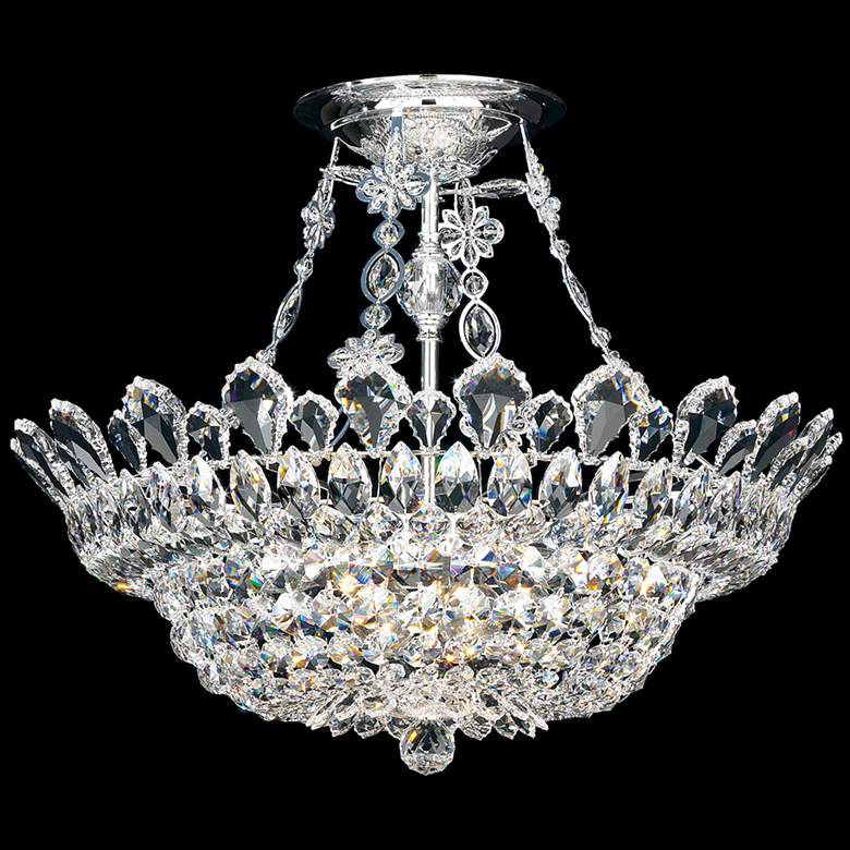 Image 1 Trilliane 19"H x 24"W 10-Light Crystal Semi-Flush Mount in Silver