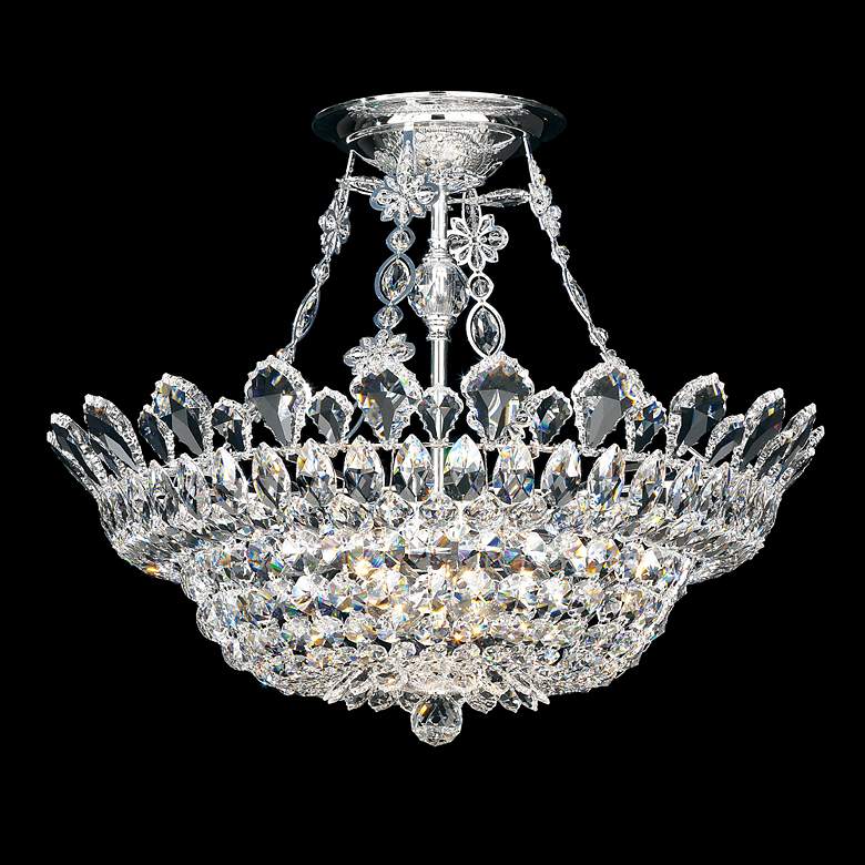 Image 3 Trilliane 19"H x 24"W 10-Light Crystal Semi-Flush Mount in Silver more views