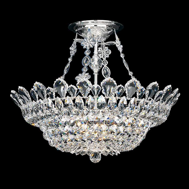 Image 1 Trilliane 24 inch Wide Polished Silver Clear Crystal 10-Lt Semi-Flush Mt