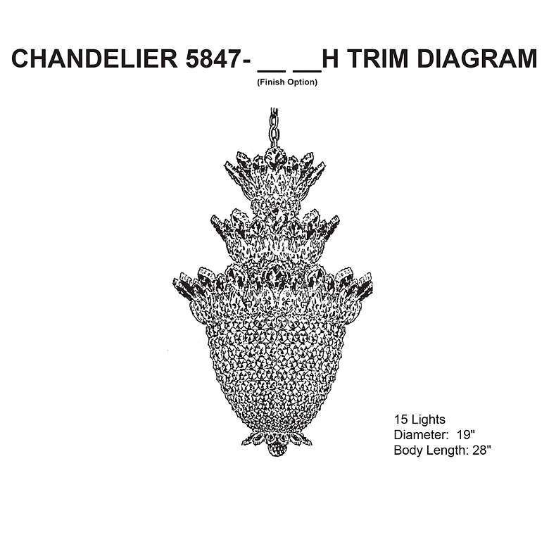 Image 5 Trilliane 28"H x 19"W 15-Light Crystal Chandelier in Silver more views