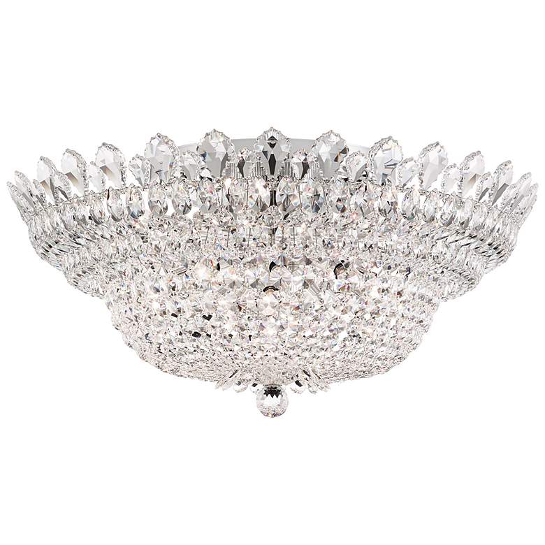 Image 2 Trilliane 33" Wide Polished Silver Clear Crystal 23-Lt Flush Mt