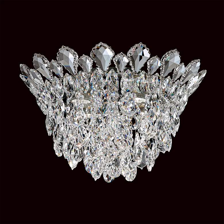 Image 2 Trilliane Strands 10.5"H x 17"W 4-Lt Crystal Flush in Pol Stainle