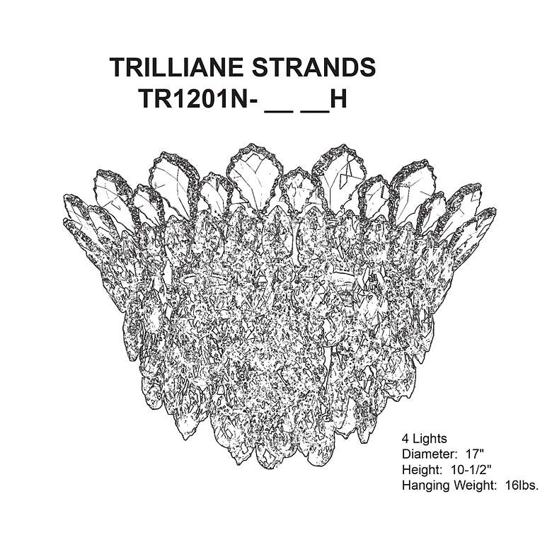 Image 4 Trilliane Strands 10.5"H x 17"W 4-Lt Crystal Flush in Pol Stainle more views