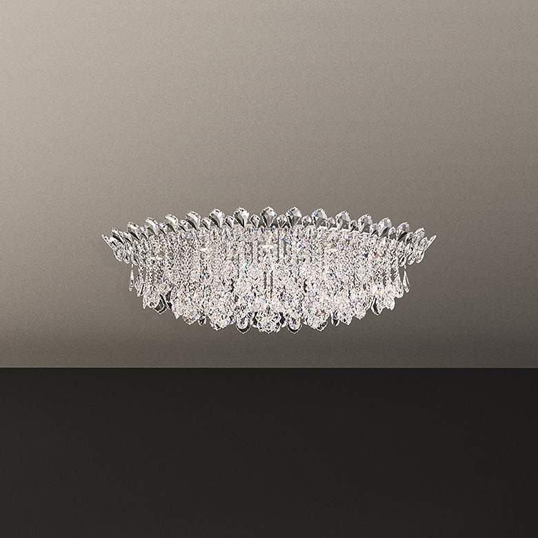 Image 2 Trilliane Strands 15.5"H x 45"W 8-Lt Crystal Flush in Pol Stainle more views