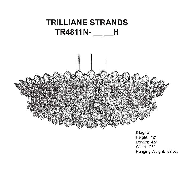 Image 5 Trilliane Strands 15"H x 45"W 8-Lt Crystal Pendant in Pol Stainle more views