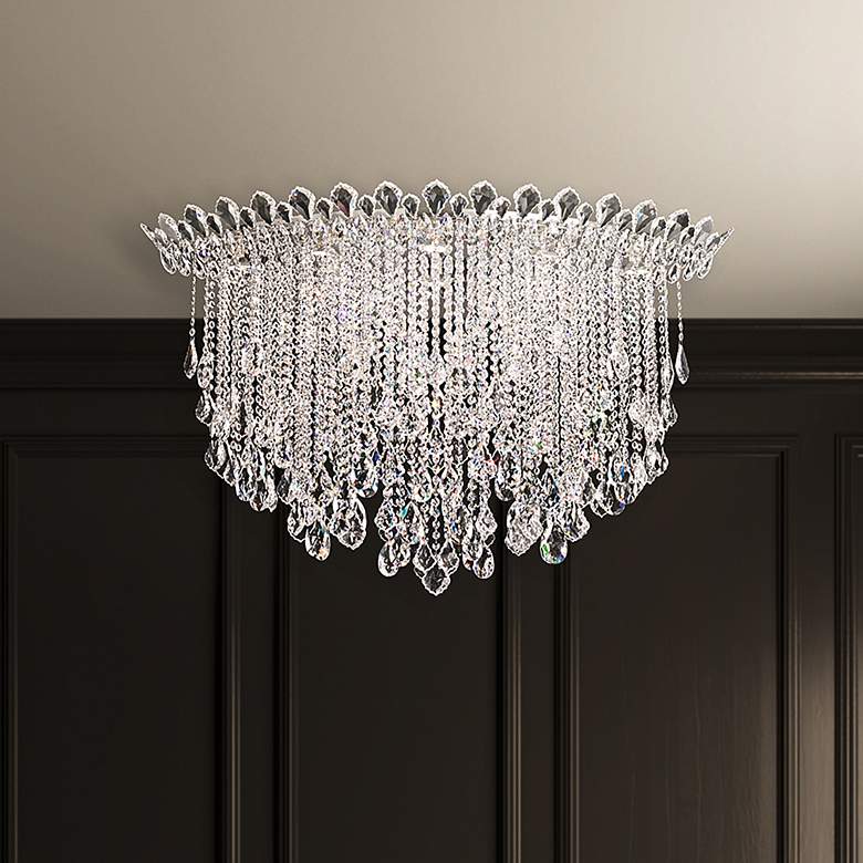 Image 1 Trilliane Strands 28.5"H x 45"W 8-Lt Crystal Flush in Pol Stainle